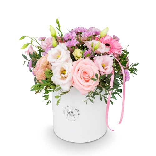 Box růžových květů